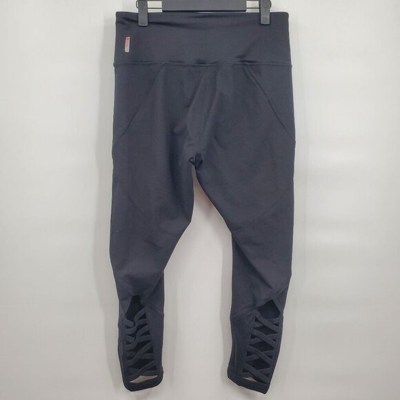 Zella Full Length High Waisted Leggings Pants Women Size Large Strappy Hem - Picture 5 of 15